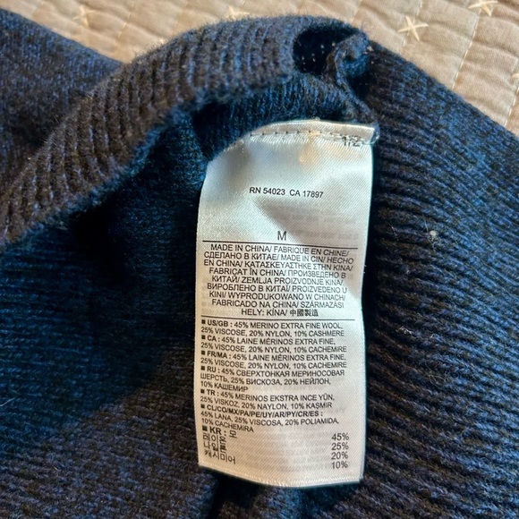 Banana Republic Women’s Merino Wool Blend Sweater w/ Zippers Size M Navy - Picture 7 of 7